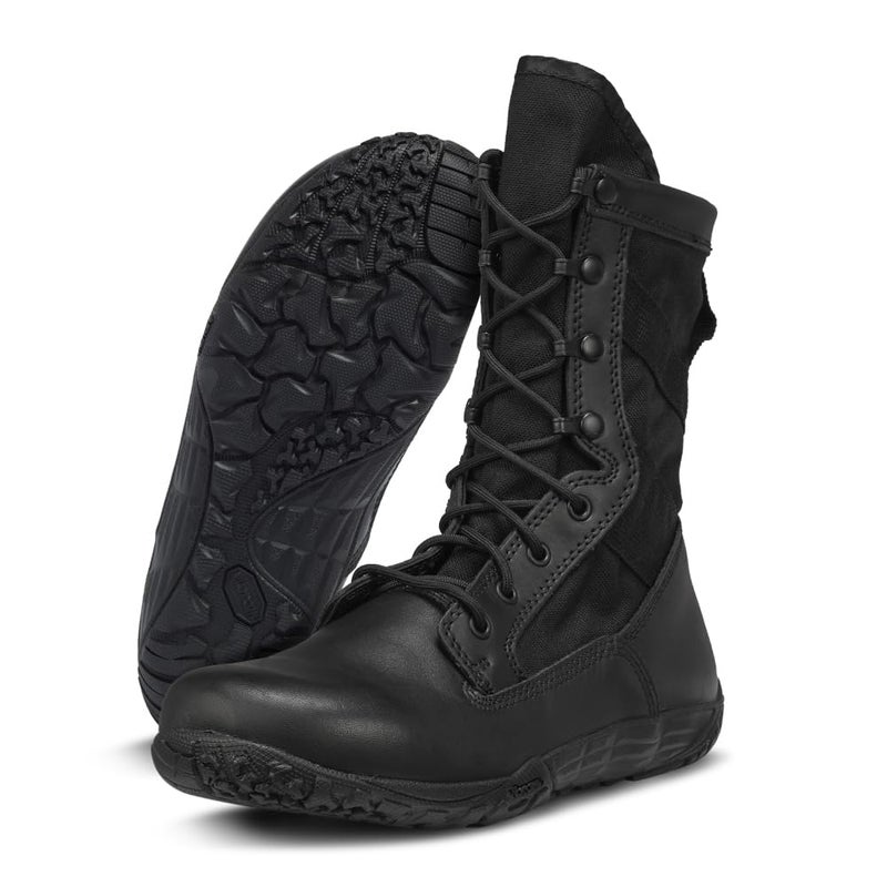 Belleville Mini-Mil TR102 Minimalist Boot - Zero Drop Barefoot Boots - EMS Footwear with Vibram Tread - Tactical Footwear for Men - Breathable & Lightweight - Black - 9 - Image 1